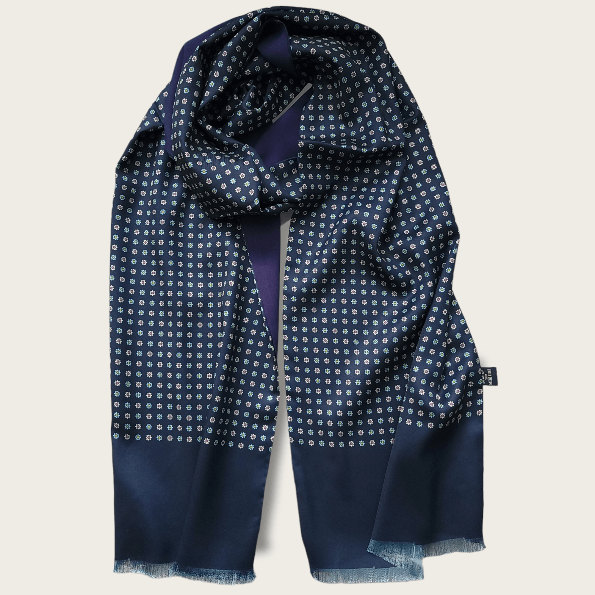 Navy Blue Floral Luxury Scarf - STYLETIE
