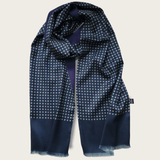 Navy Blue Floral Luxury Scarf