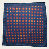 Navy Blue Floral Red Stylish and Elegant Silk Pocket Square