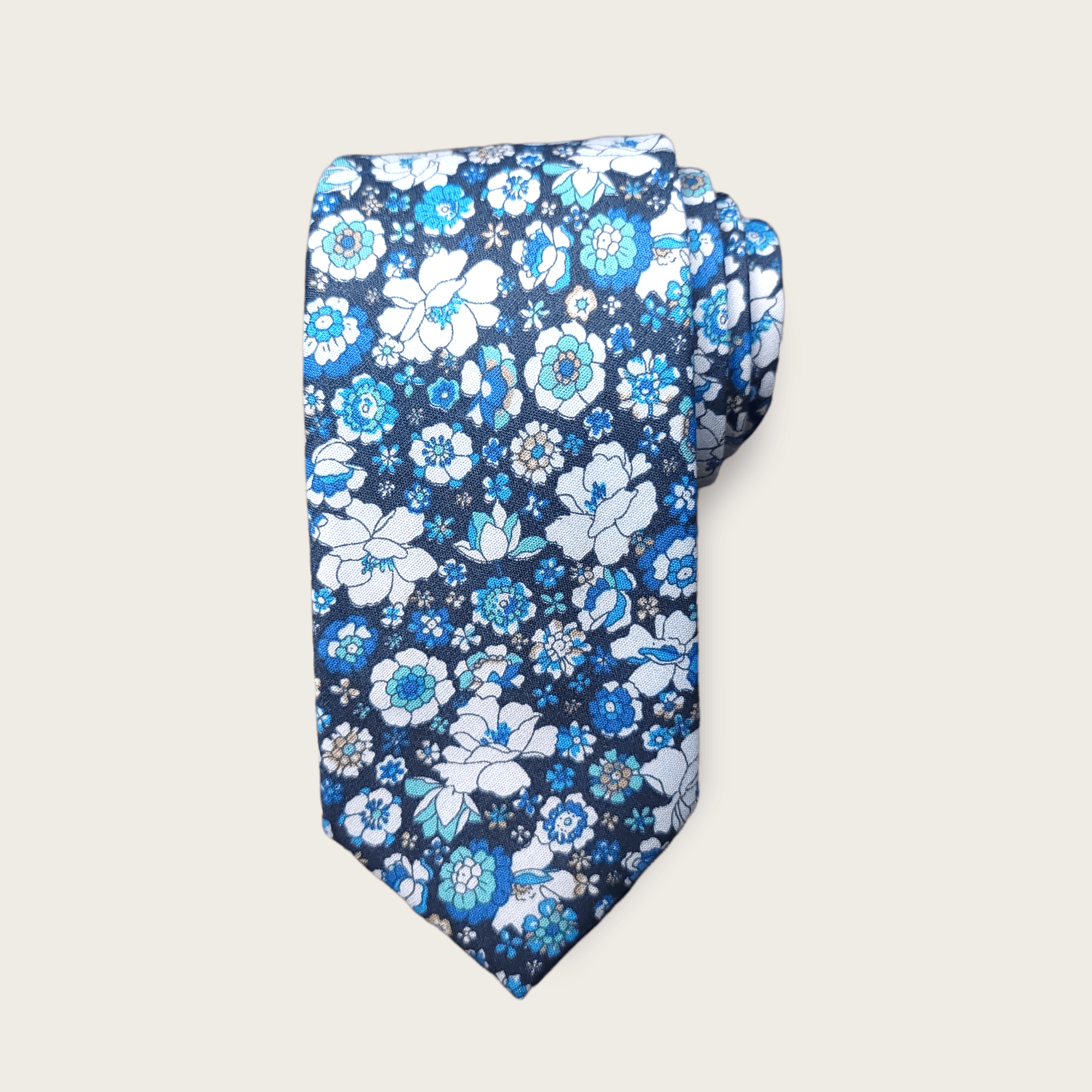Navy Blue Floral Slim Tie - STYLETIE