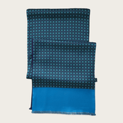 Navy Blue Green Light Blue Dot Luxury Scarf - STYLETIE