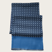Navy Blue Light Blue Polka Dot Luxury Scarf - STYLETIE