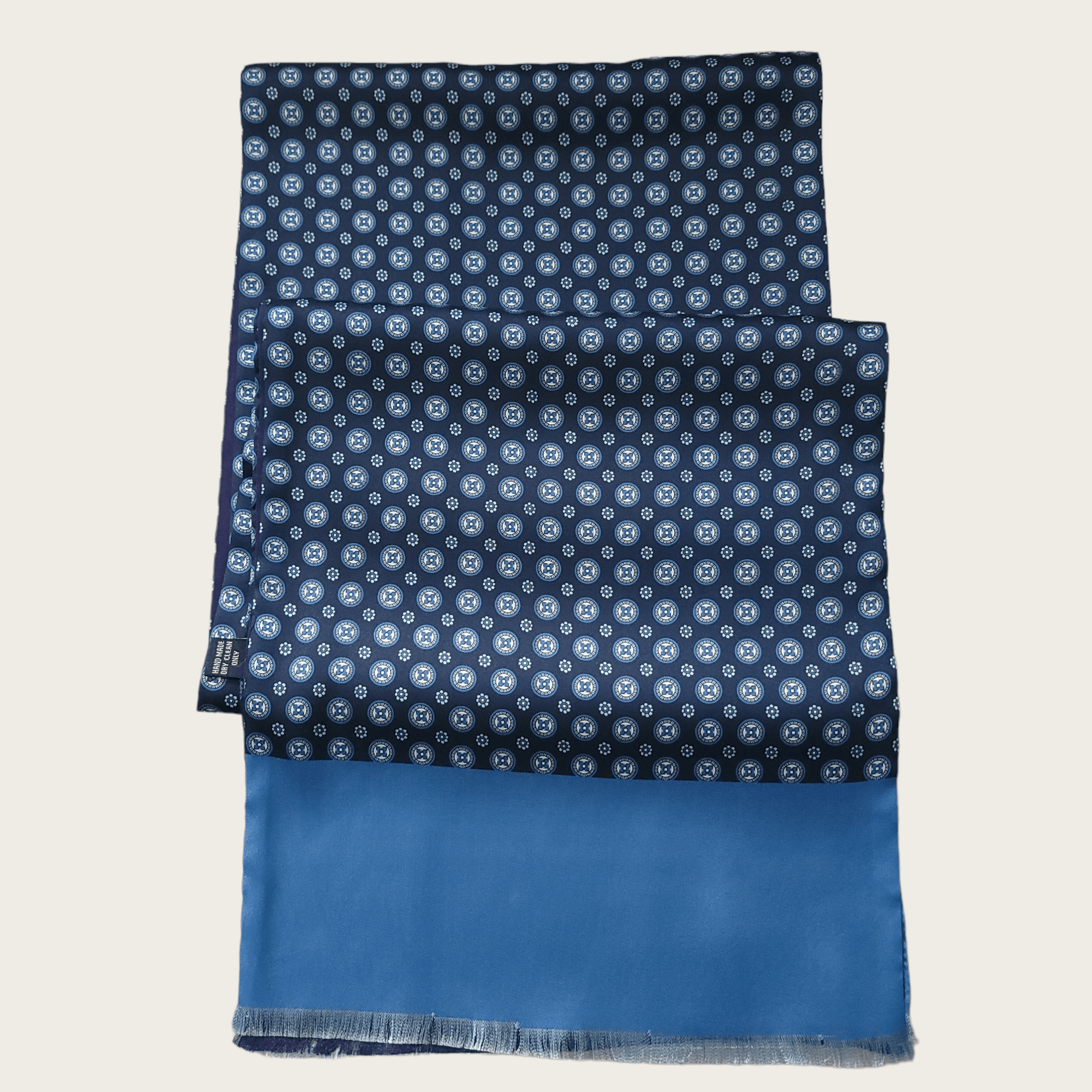 Navy Blue Light Blue Polka Dot Luxury Scarf - STYLETIE