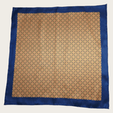 Navy Blue Orange Dot Stylish and Elegant Silk Pocket Square
