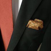 Navy Blue Orange Dot Stylish and Elegant Silk Pocket Square - STYLETIE