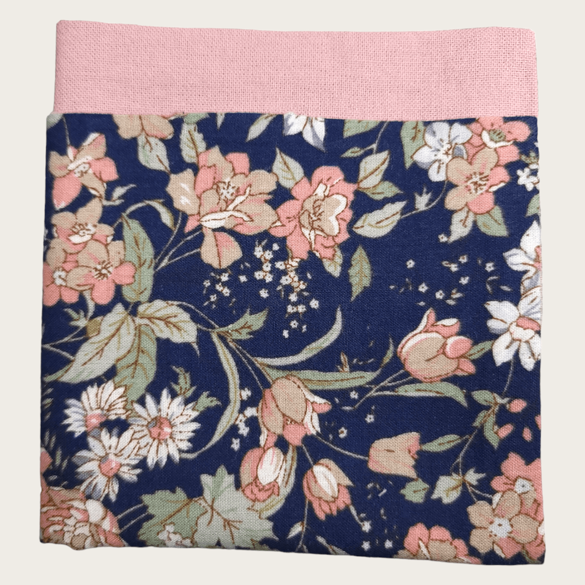 Navy Blue Pink Floral Reversible Pocket Square - STYLETIE