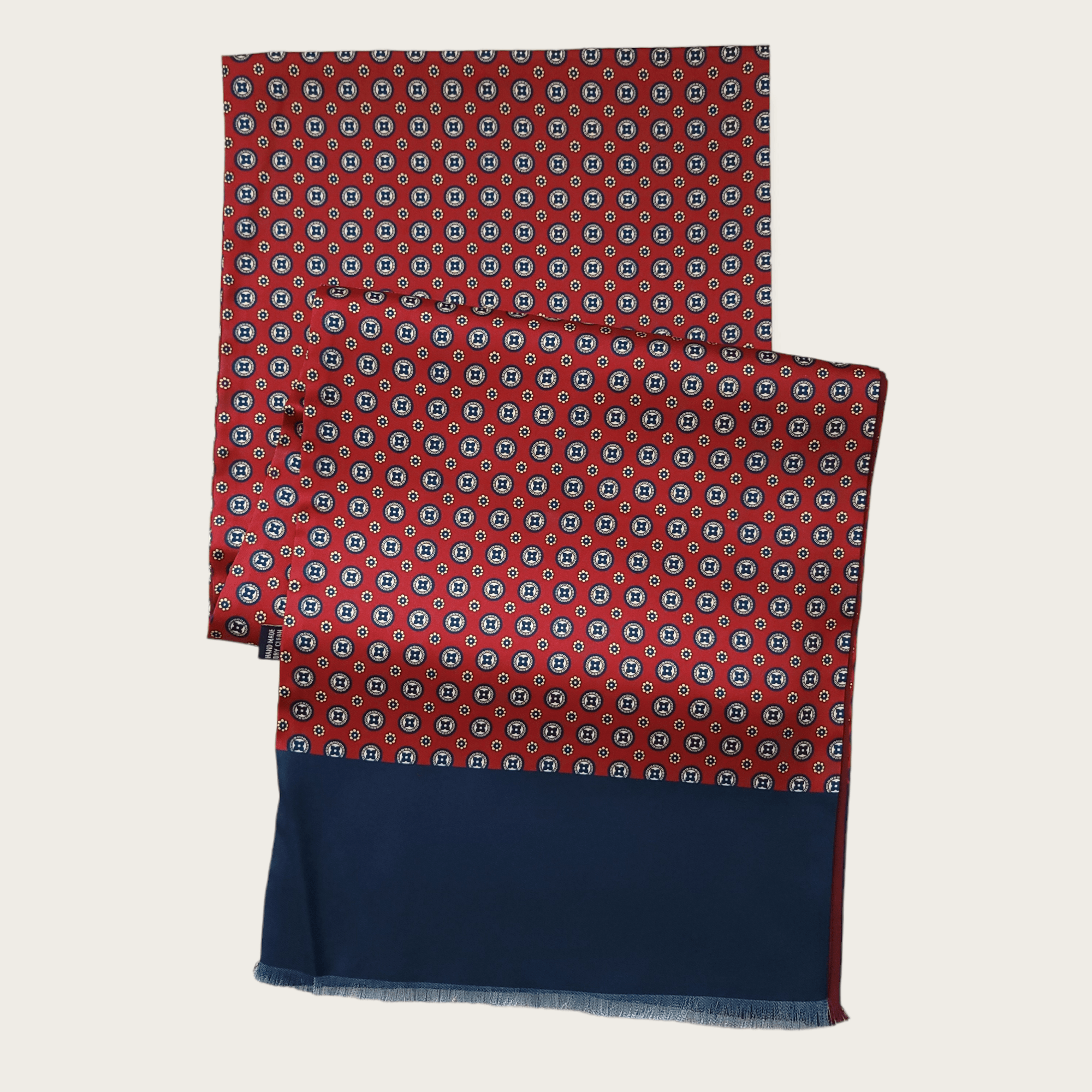 Navy Blue Red Dot Luxury Scarf - STYLETIE