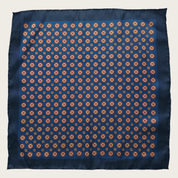 Navy Blue Red Floral Polka Dot Stylish and Elegant Silk Pocket Square - STYLETIE