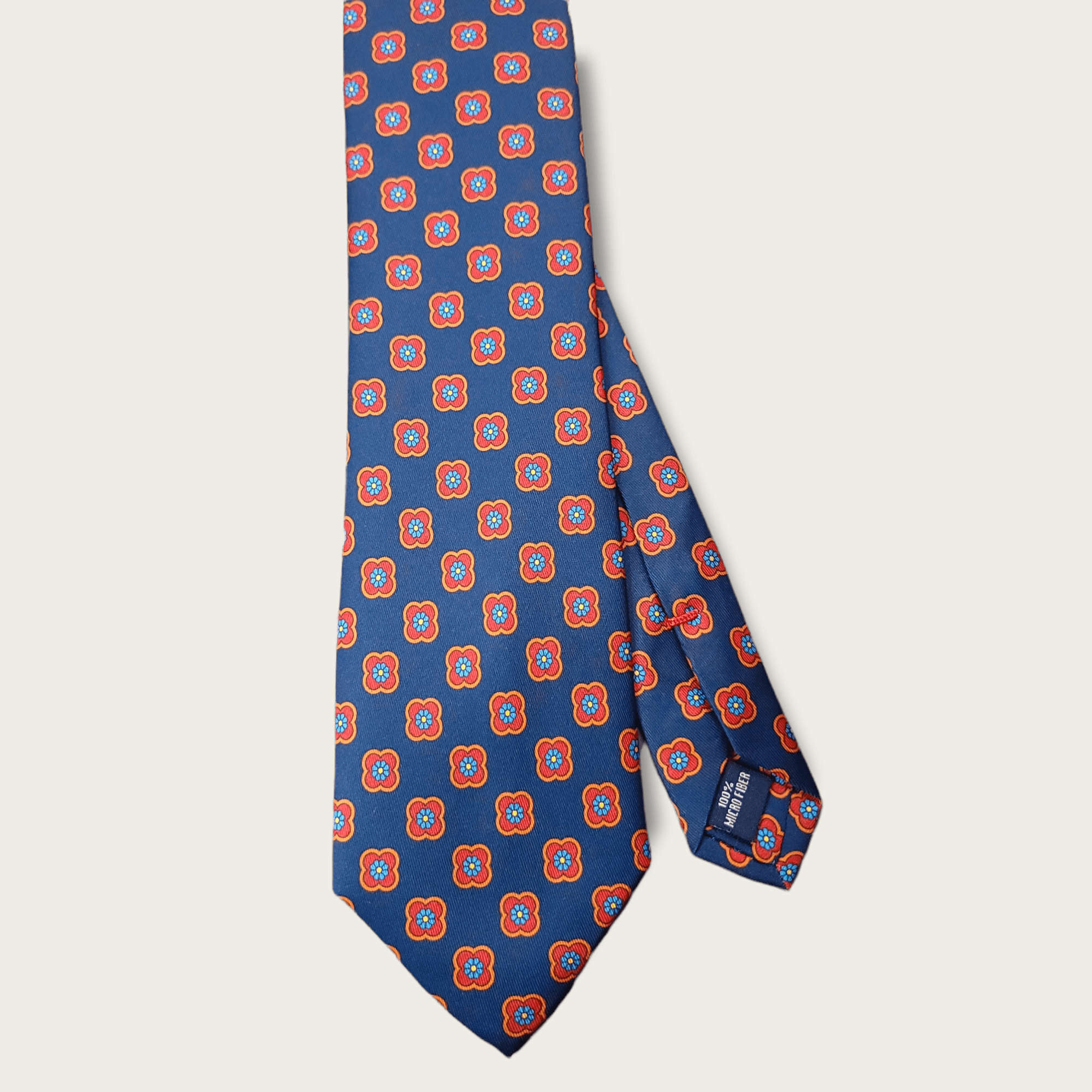 Navy Blue Red Floral Tie - STYLETIE