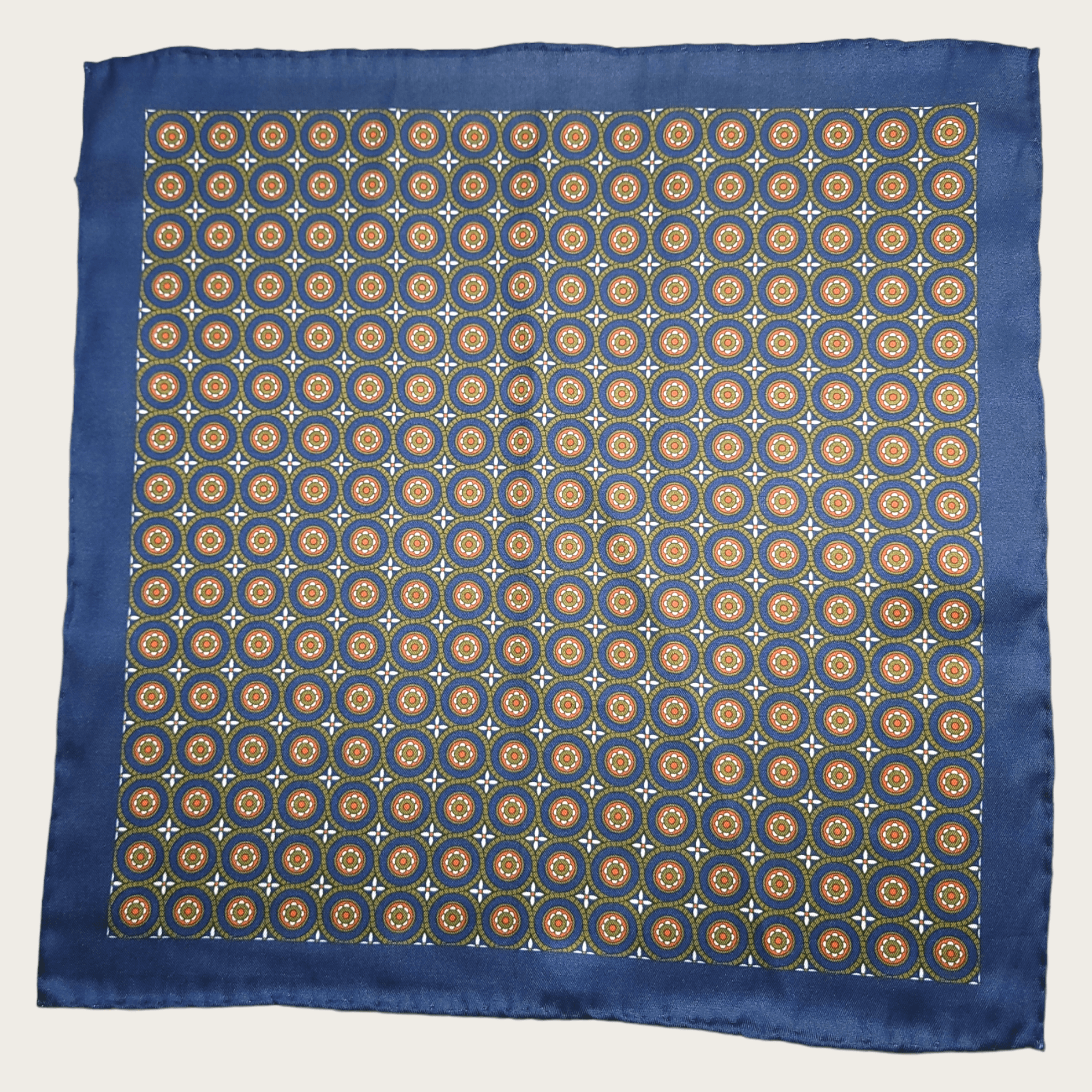 Navy Blue Sage Green Polka Dot Stylish and Elegant Silk Pocket Square - STYLETIE