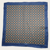 Navy Blue Sage Green Polka Dot Stylish and Elegant Silk Pocket Square