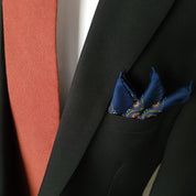 Navy Blue Sage Green Polka Dot Stylish and Elegant Silk Pocket Square - STYLETIE