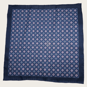 Navy Blue White Pink Dot Stylish and Elegant Silk Pocket Square - STYLETIE