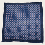 Navy Blue White Pink Dot Stylish and Elegant Silk Pocket Square
