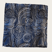 Navy Blue White Silk Tie Pocket Square Set - STYLETIE