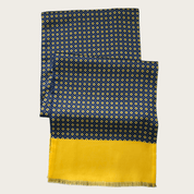 Navy Blue Yellow Dot Luxury Scarf - STYLETIE