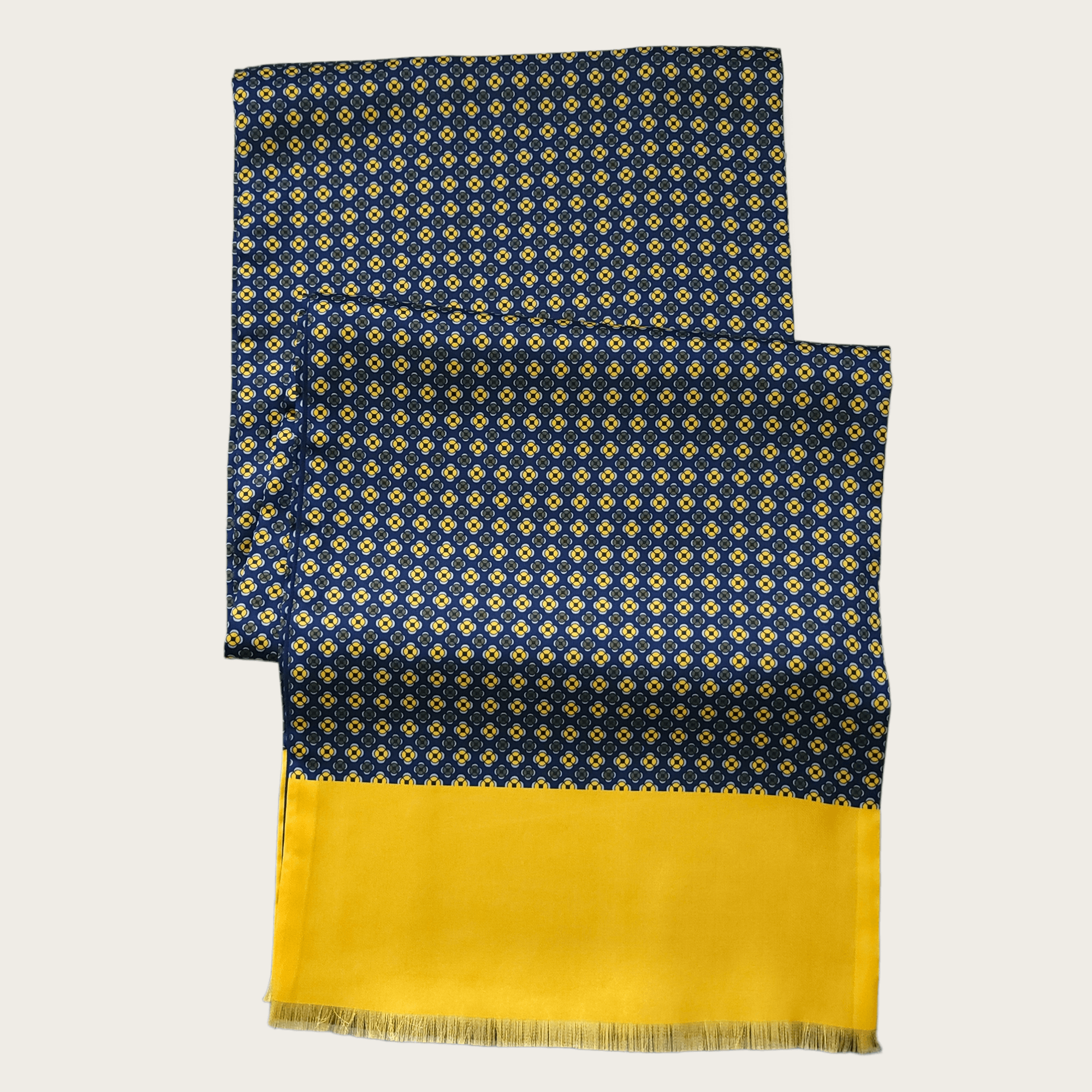 Navy Blue Yellow Dot Luxury Scarf - STYLETIE