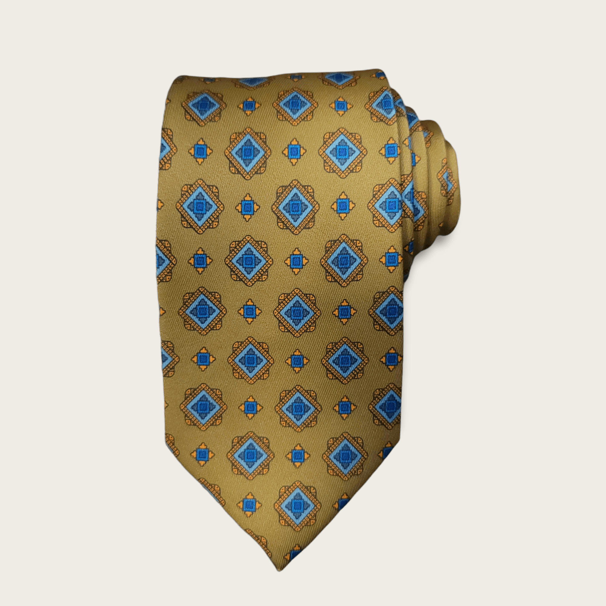 Olive Green Blue Tie - STYLETIE