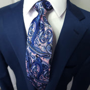 Paisley Pink Blue Tie - STYLETIE