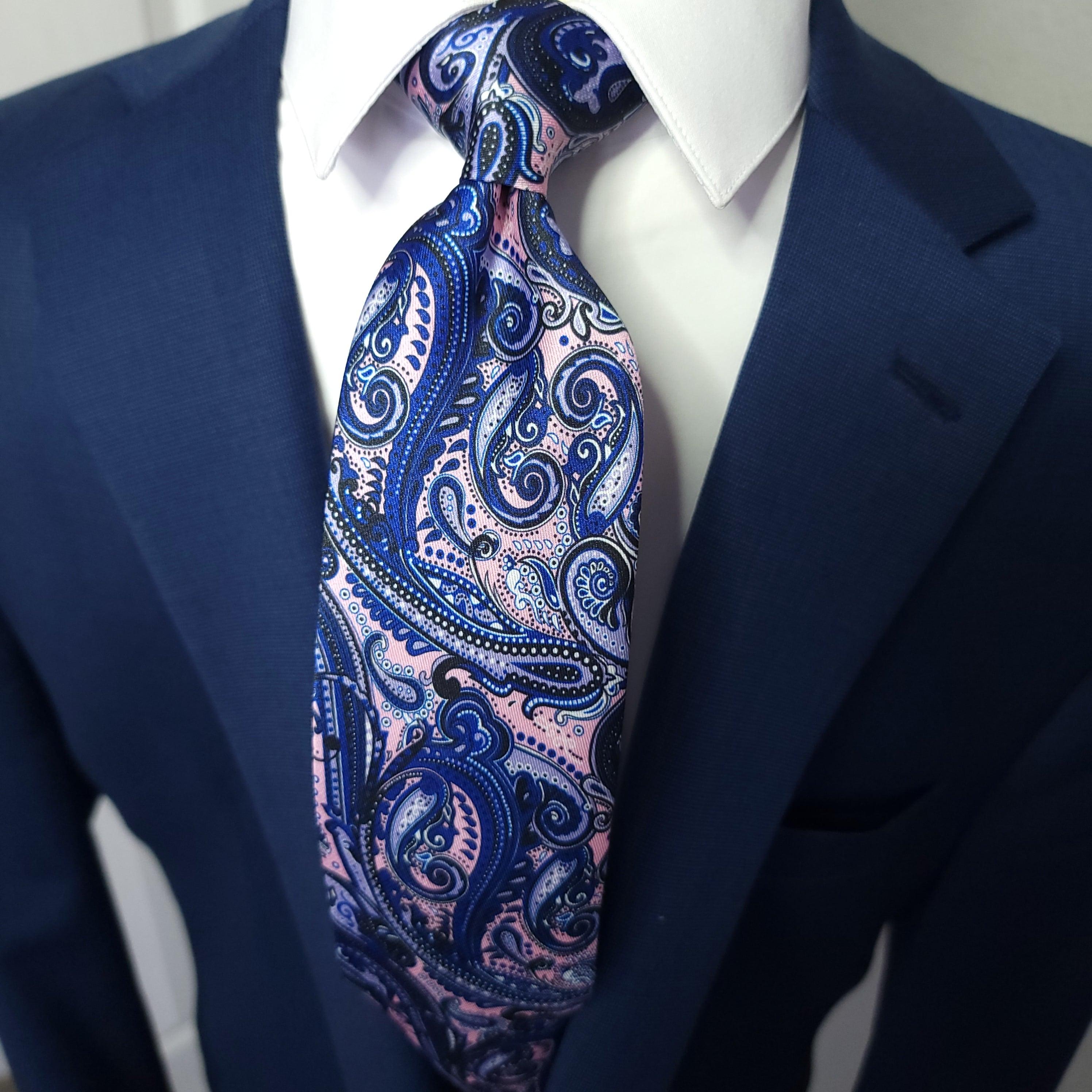 Paisley Pink Blue Tie - STYLETIE