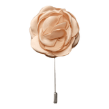 Peonies Flower Lapel Pin Khaki