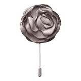 Peonies Flower Lapel Pin Stone Gray