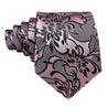 Pink Black Floral Silk Tie Pocket Square Cufflink Set - STYLETIE