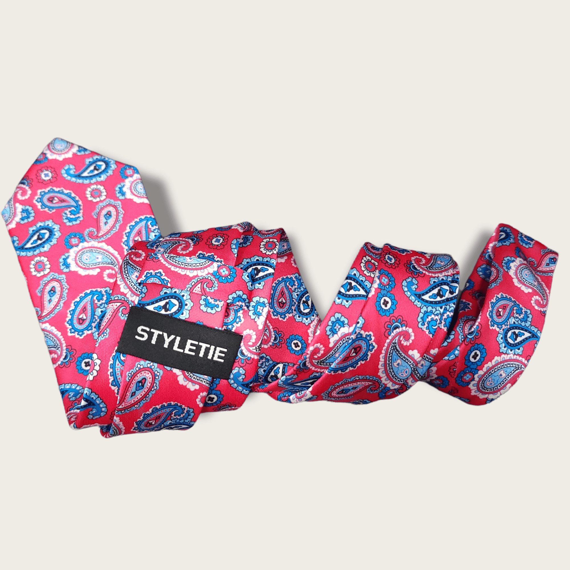 Pink Blue Paisley Tie - STYLETIE