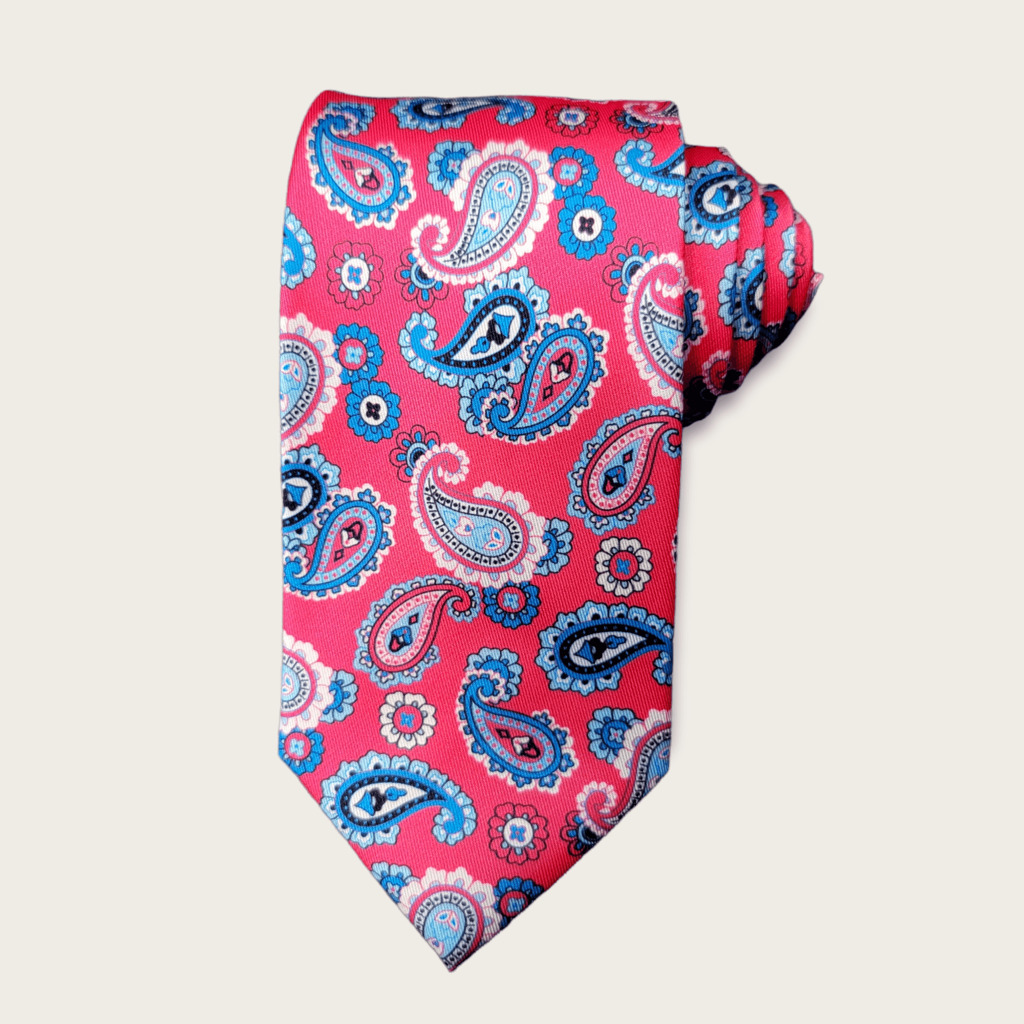 Pink Blue Paisley Tie - STYLETIE