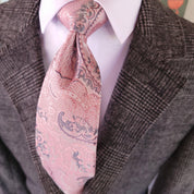Pink Floral Silk Tie Pocket Square Cufflink Set - STYLETIE