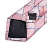 Pink Plaid Silk Tie Pocket Square Cufflink Set - STYLETIE
