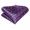 Purple Blue Geometric Silk Tie Pocket Square Cufflink Set - STYLETIE