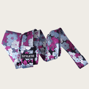 Purple Gray Floral Silk Tie Pocket Square Set - STYLETIE