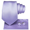 Purple Lavender Solid Silk Tie Pocket Square Cufflinks Set - STYLETIE