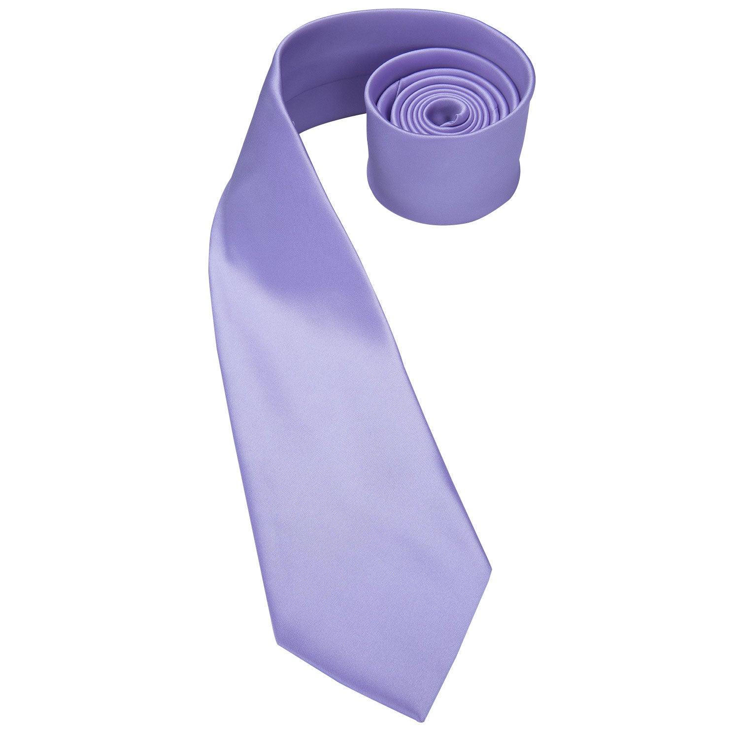 Purple Lavender Solid Silk Tie Pocket Square Cufflinks Set - STYLETIE