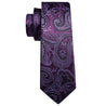 Purple Paisley Silk Tie Pocket Square Cufflinks Set - STYLETIE