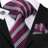 Striped Silk Tie Pocket Square Cufflink Set - STYLETIE