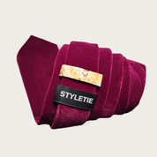 Purple Velvet Floral Tie - STYLETIE
