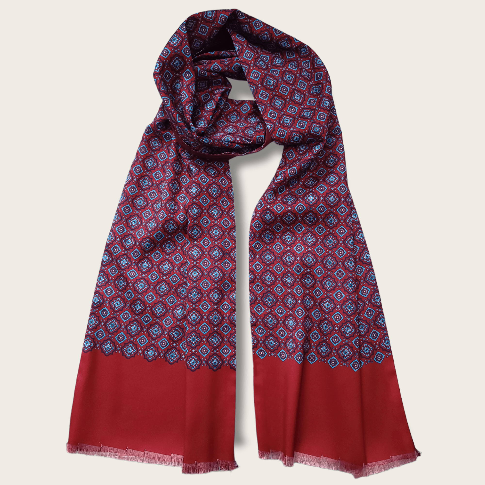 Red Blue Dot Luxury Scarf - STYLETIE