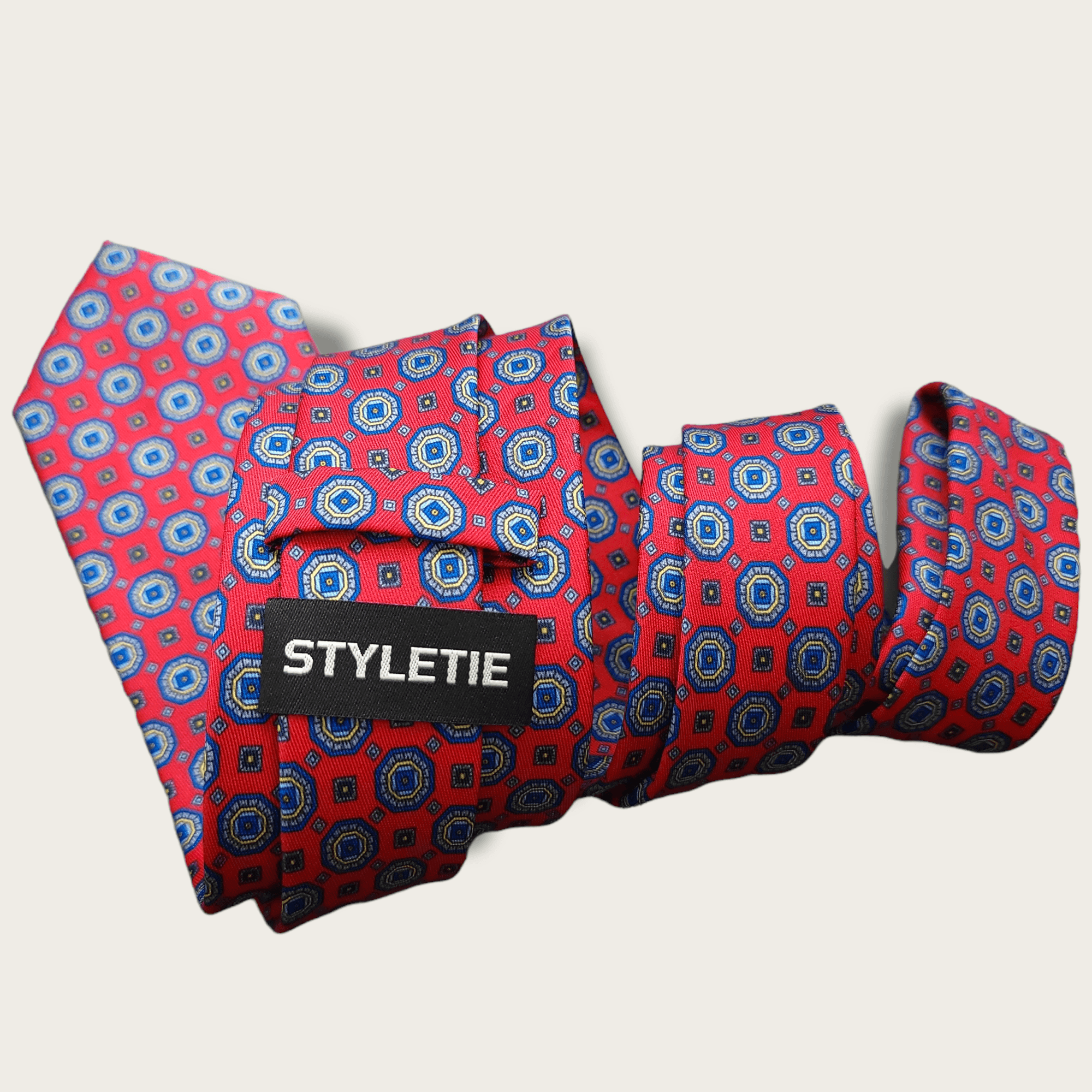 Red Blue Dot Tie - STYLETIE