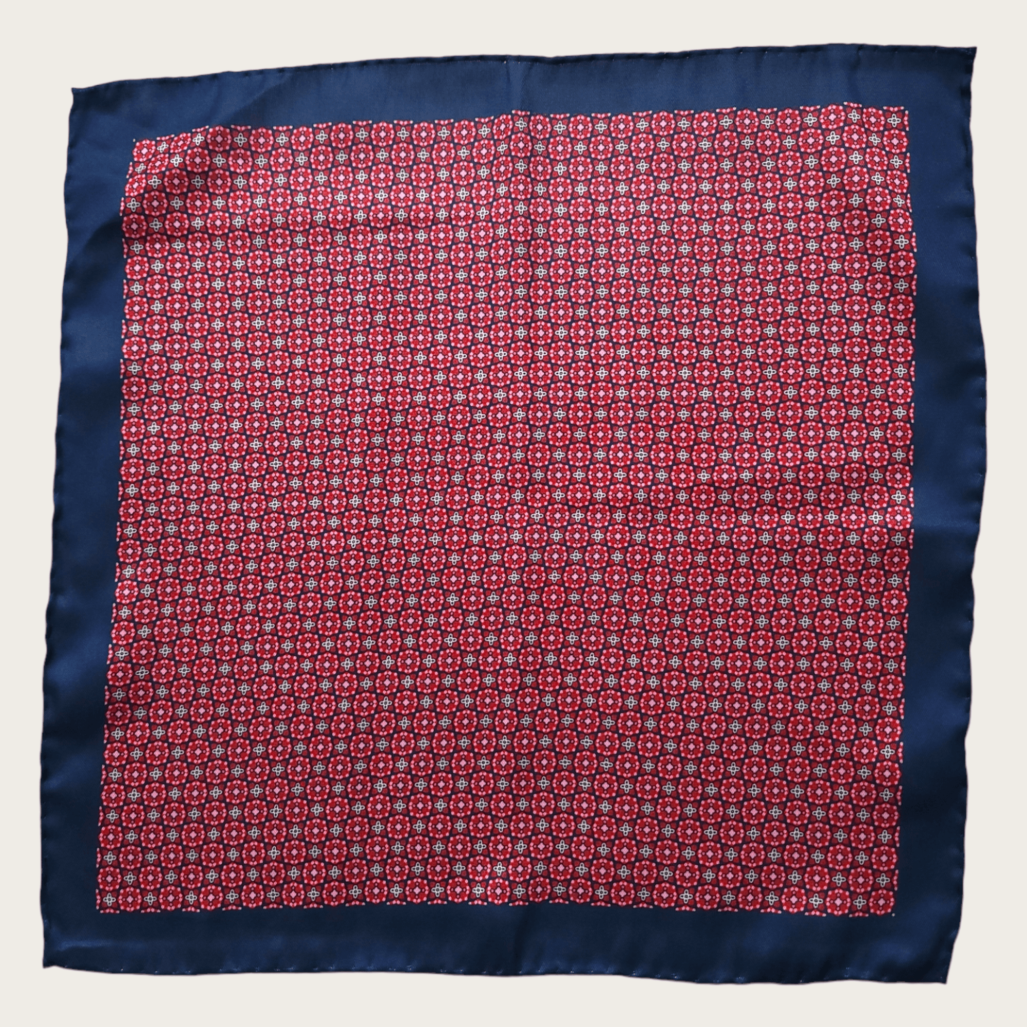 Red Pink Navy Blue Stylish and Elegant Silk Pocket Square - STYLETIE