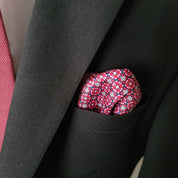 Red Pink Navy Blue Stylish and Elegant Silk Pocket Square - STYLETIE