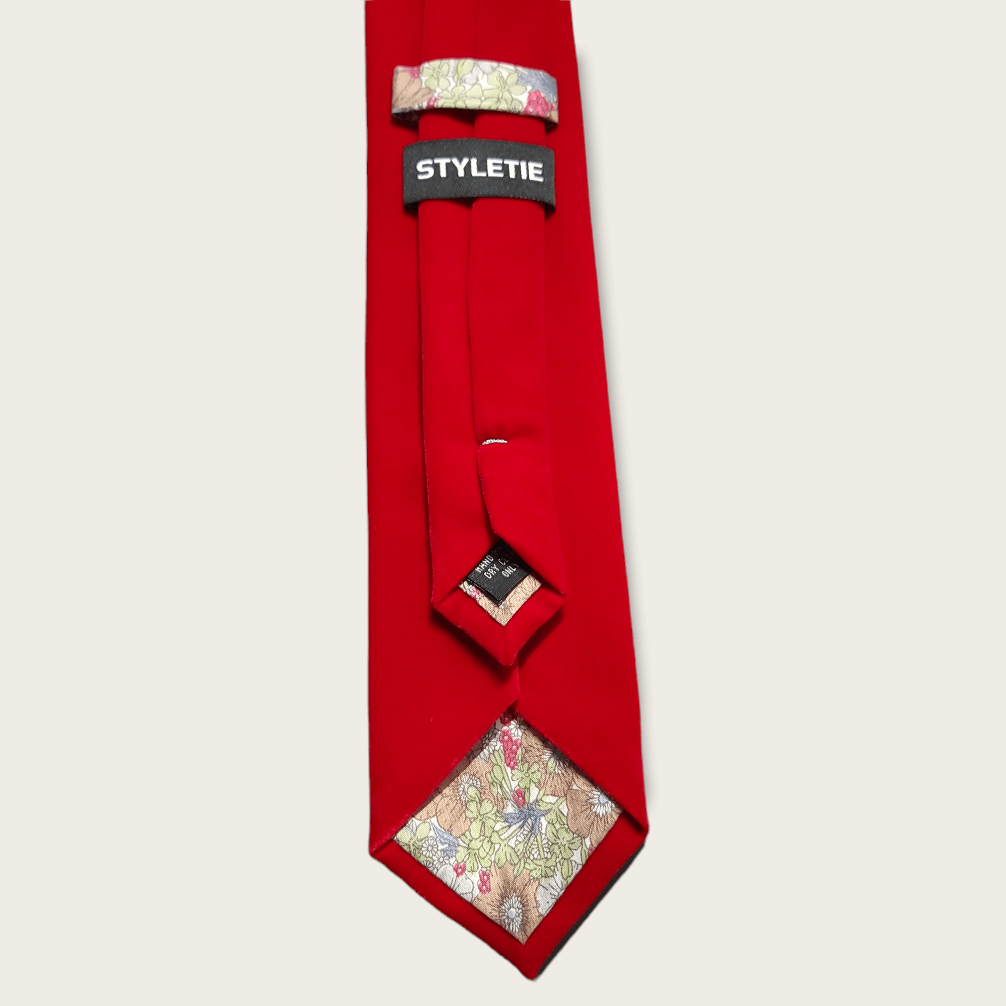 Red Velvet Floral Tie - STYLETIE