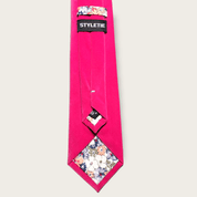 Rose Pink Velvet Floral Tie - STYLETIE