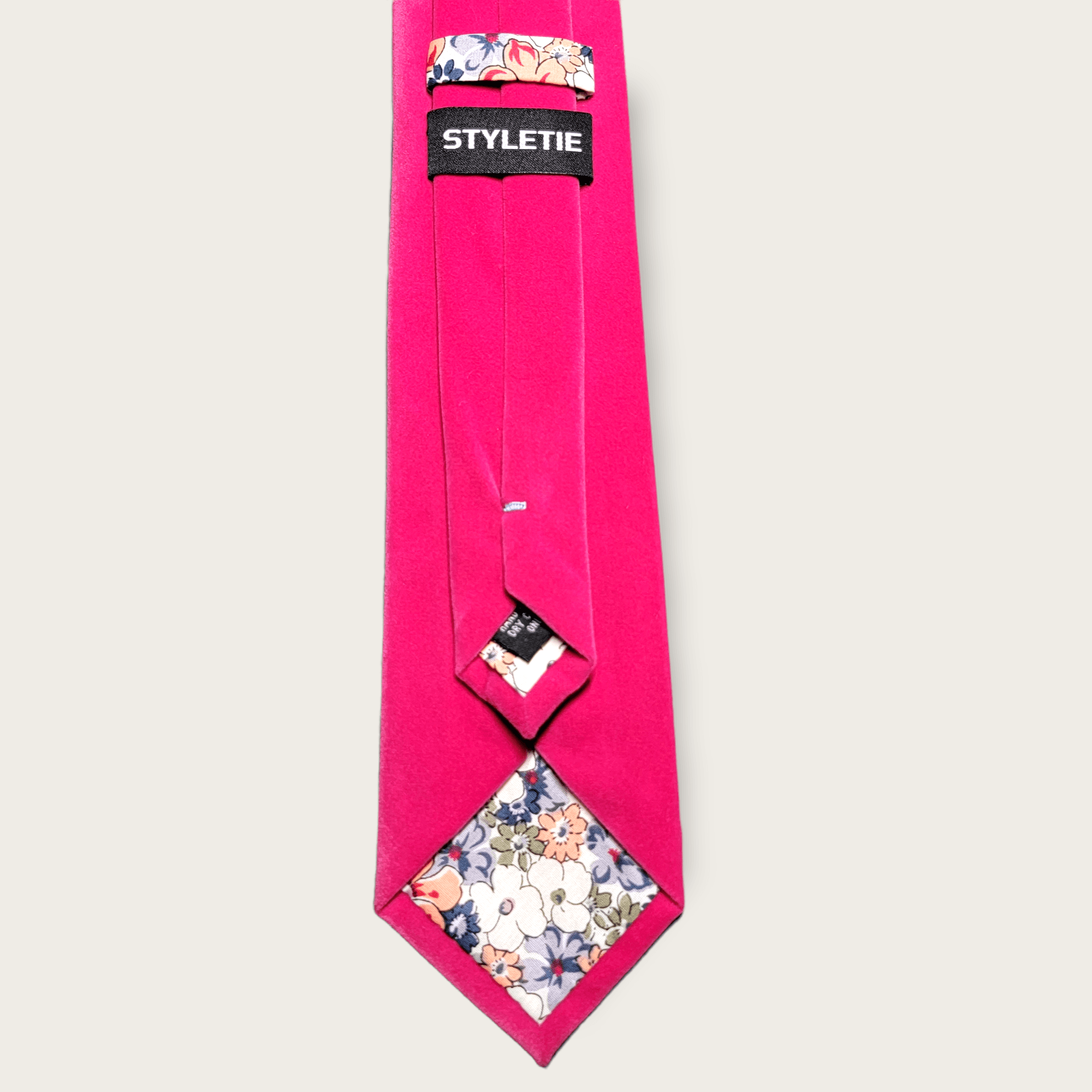 Rose Pink Velvet Floral Tie - STYLETIE
