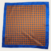 Royal Blue Orange Dot Stylish and Elegant Silk Pocket Square - STYLETIE