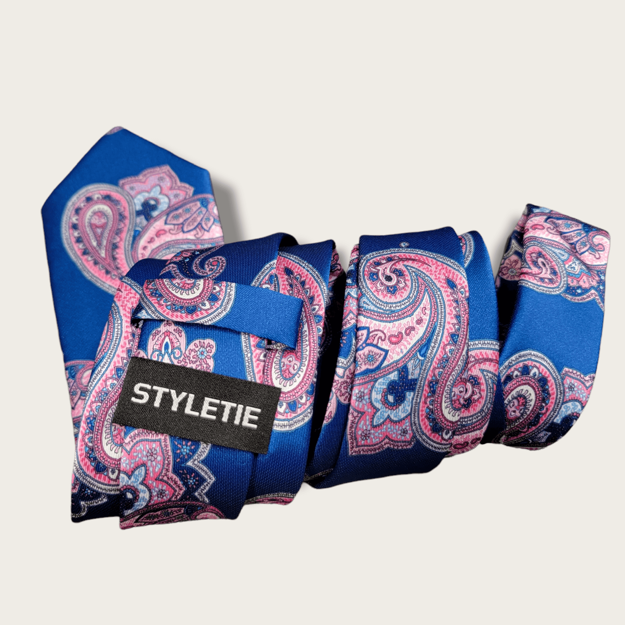Blue Pink Paisley Tie - STYLETIE