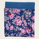 Royal Blue Pink Red Floral Reversible Pocket Square