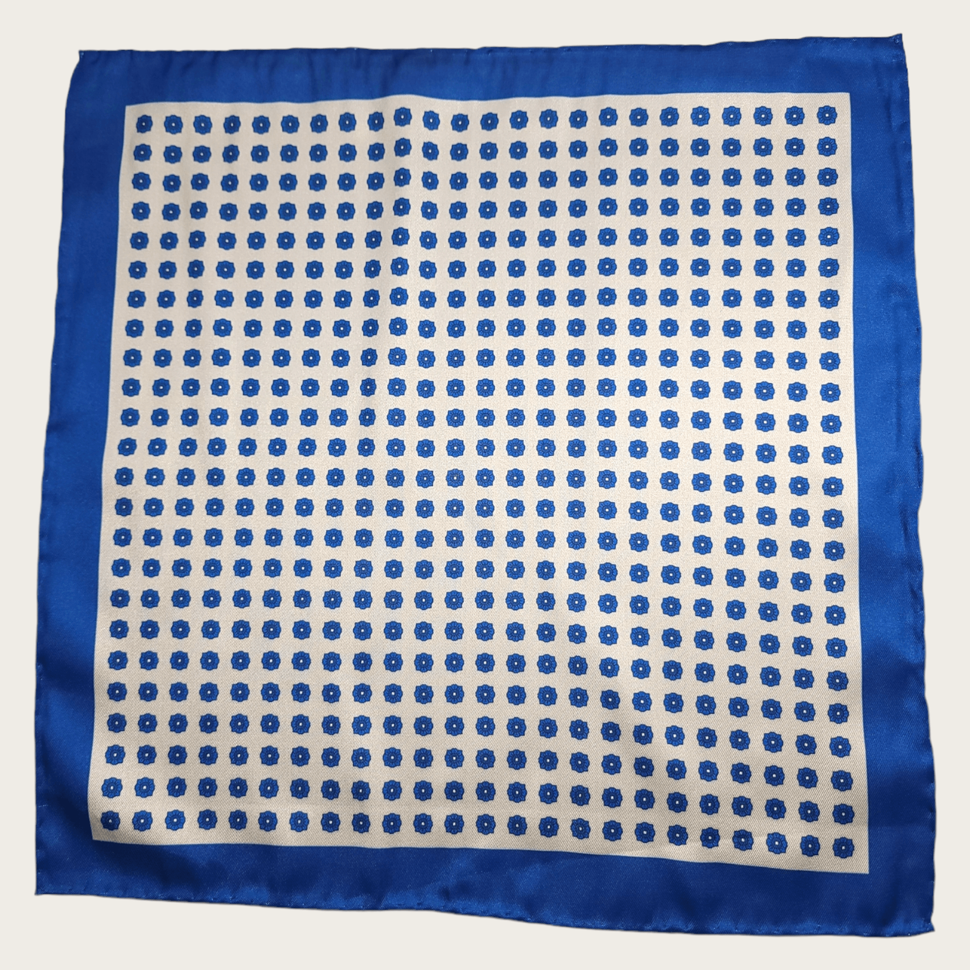 White Blue Floral Stylish and Elegant Silk Pocket Square - STYLETIE