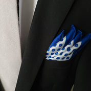 White Blue Floral Stylish and Elegant Silk Pocket Square - STYLETIE